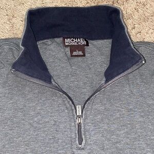 Michael Kors Men's Zip-Up Sweater in Gray and Navy